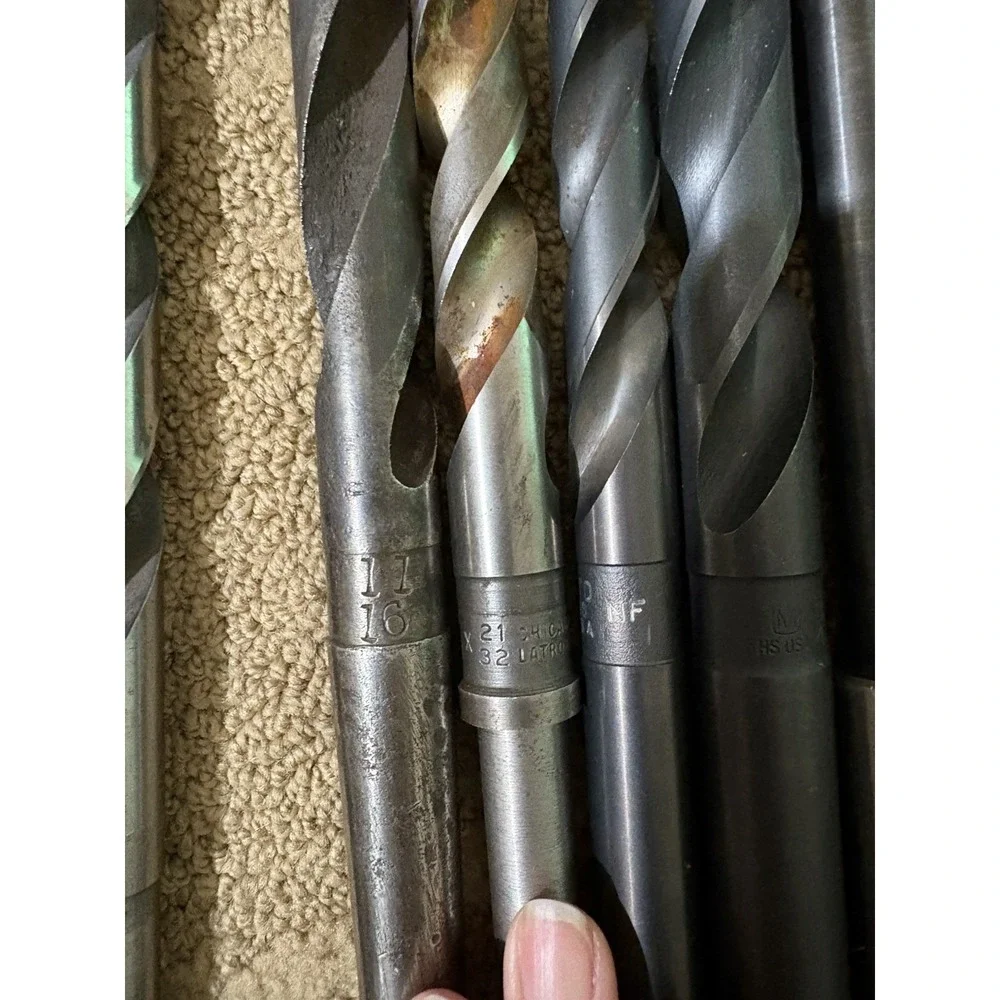 Lot Of 9 Drill Point Bits‎ Morse Tapper Drill Bits 11/16 21/32 And More